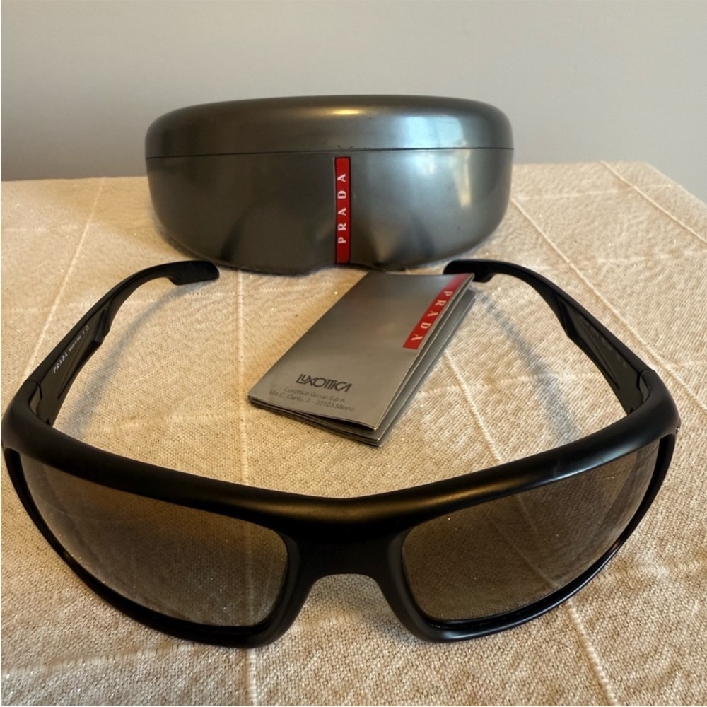 Prada Black Sunglasses with Gray Case